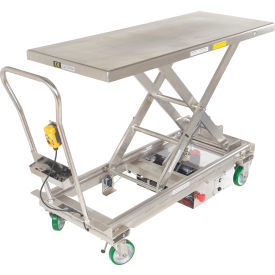Vestil™ Partially SS Double Scissor Cart w/Foot Pump60" x 24-1/2" Plaform1000 lb. Capacity