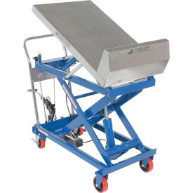 Vestil Steel Scissor Lift Table Foot Pump 33-1/2" x 22" Platform 1000 lb. Capacity 