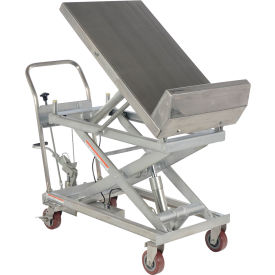 Vestil Steel DC Heavy Duty Low Profile Scissor Lift Cart 33-1/2" x 22" Platform 1000 lb. Cap 