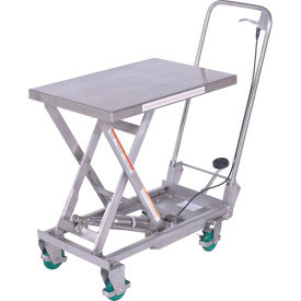 Vestil Premium Steel Scissor Lift Cart w/Hand Release 27-5/8" x 17-3/4" Platform 300 lb. Cap 