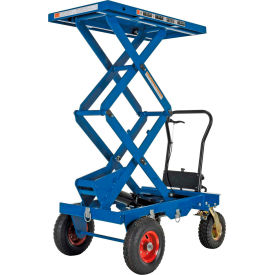 Vestil Manufacturing CART-PN-600-D Pneumatic Tire Double-Scissor Elevating Cart CART-PN-600-D 600 Lb. image.