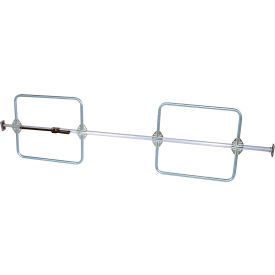 One Piece Aluminum Galvanized Cargo Bar, Adjusts 88" to 103" With Hoops view 2