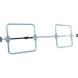 One Piece Aluminum Galvanized Cargo Bar, Adjusts 89" to 104" With Hoops view 2