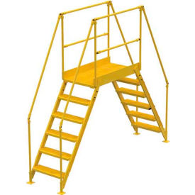 Vestil Manufacturing COL-6-56-23 6 Step Cross-Over Ladder, 104"L, 335 Lb. Capacity image.