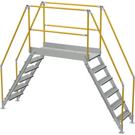 6 Step Aluminum Crossover Ladder, 128" L x 29-1/4"W x 103"H view 2