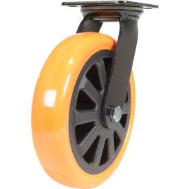 Vestil CST-BN Swivel Caster 8" Dia. x 2"W 902 lb. Capacity Polyurethane Orange 