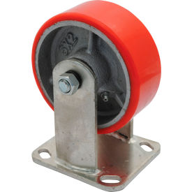 Rigid Caster 5" Dia. x 2"W, 661 lb. Capacity, Polyurethane, Red view 2