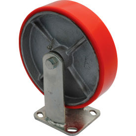 Rigid Caster 8" Dia. x 2"W, 771 lb Capacity, Polyurethane, Red view 2