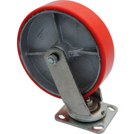 Swivel Caster 8" Dia. x 2"W, 771 lb. Capacity, Polyurethane, Red view 2