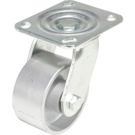 Vestil CST-VE Swivel Caster 4" Dia. x 2"W Cast Iron/Steel 1102 lb. Capacity Silver 