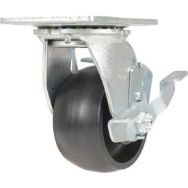 Vestil CST-VE Swivel Caster 4" Dia. x 2"W with Brake Glass Filled Nylon 800 lb. Capacity Black 