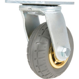 Vestil CST-VE Swivel Caster 5" Dia. x 2"W Flat Free 507 lb. Capacity Gray/Gold 