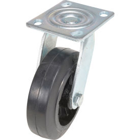 Swivel Caster 6" Dia. x 2"W, Rubber, 550 lb. Capacity, Black view 2