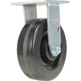 Rigid Caster 6" Dia. x 2"W, Phenolic, 1200 lb. Capacity, Black view 2