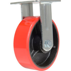 Rigid Caster 6" Dia. x 2"W, 1232 lb. Capacity, Polyurethane, Red view 2
