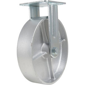 Vestil CST-VE Rigid Caster 8" Dia. x 2"W Cast Iron/Steel 1760 lb. Capacity Silver 