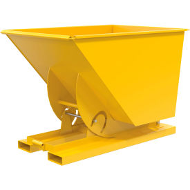 Vestil Manufacturing D-100-HD-NB-YEL Vestil™ Heavy Duty No Bump & Dump Hopper, Steel, 1 Cu. Yd., 6000 lb. Capacity, Yellow image.