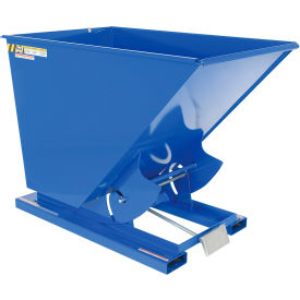 Steel Heavy Duty D-Style Self Dumping Hopper, 1-1/2 Cu. Yd., 6000 lb. Capacity, Blue view 2