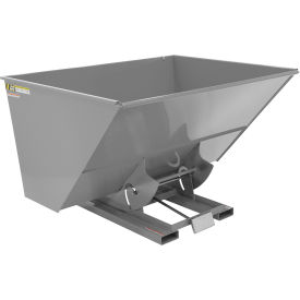 Steel Heavy Duty D-Style Self Dumping Hopper, 3 Cu. Yd., 6000 lb. Cap., Machine Gray view 2