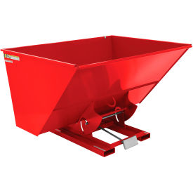 Steel Heavy Duty D-Style Self Dumping Hopper, 3 Cu. Yd., 6000 lb. Capacity, Soda Red view 2