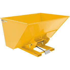 Steel Heavy Duty D-Style Self Dumping Hopper, 3 Cu. Yd., 6000 lb. Capacity, Yellow view 2
