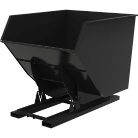 Vestil Manufacturing D-350-HD-NB-BLK-SG Vestil™ Heavy Duty No Bump & Dump Hopper, Steel, 3-1/2 Cu. Yd., 6000 lb. Cap., Semi Gloss Black image.