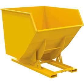 Vestil Manufacturing D-350-HD-NB-YEL Vestil™ Heavy Duty No Bump & Dump Hopper, Steel, 3-1/2 Cu. Yd., 6000 lb. Capacity, Yellow image.