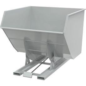 Steel Heavy Duty D-Style Self Dumping Hopper, 4 Cu. Yd., 6000 lb. Cap., Machine Gray view 2