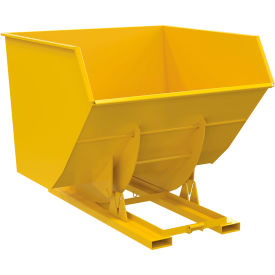Vestil Manufacturing D-400-HD-NB-YEL Vestil™ Heavy Duty No Bump & Dump Hopper, Steel, 4 Cu. Yd., 6000 lb. Capacity, Yellow image.