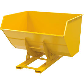 Vestil Manufacturing D-500-HD-NB-YEL Vestil™ Heavy Duty No Bump & Dump Hopper, Steel, 5 Cu. Yd., 6000 lb. Capacity, Yellow image.
