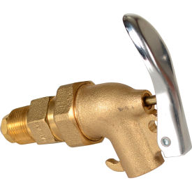 Vestil Brass Manual Drum Faucet with Spring Loaded Handle 3/4" Bung 