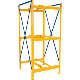 Horizontal 3 Drum Storage Rack, 2400 lb Capacity, 34-7/8"W x 34-13/16"D x 74-9/16"H view 2