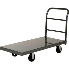 Steel Smooth Deck Platform Truck, 6" Mold-On-Rubber Casters, 38" x 18", 2000 lb. Cap. view 2
