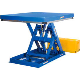 Vestil Steel Low Profile Electric Hydraulic Scissor Lift Table 53"L x 48"W 2000 lb. Capacity 