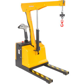 Steel Electric Powered Low Profile Floor Crane, 1600 Lb. Capacity, Yellow view 2