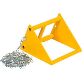 Fabricated Steel Wheel Chock with 10' Security Chain, 9-15/16"L x 9-13/16"W x 8-1/4"H view 2