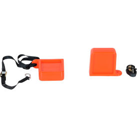 Vestil Manufacturing FPU-TK-45-M-OR Magnetic Fork Tip Protector 7-1/4"L x 8-13/16"W, Orange image.