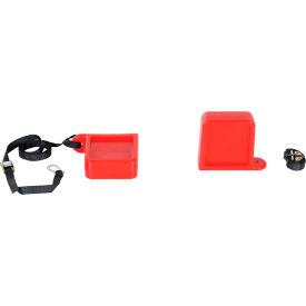 Vestil Manufacturing FPU-TN-45-M-RD Magnetic Fork Tip Protector, 7-3/16"L x 7-3/4"W, Red image.