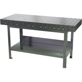 Steel Fixture Welding Table, 72"W x 30"D x 40-5/8"H, Silver view 2