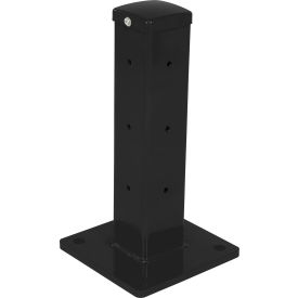 Vestil Manufacturing GR-F3R-BO-TP18-BK Vestil Bolt-On Style Steel Post For 3 Ribbed Guard Rails, 18"H, Black image.