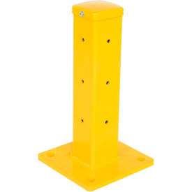 Vestil Manufacturing GR-F3R-BO-TP18-YL Vestil Bolt-On Style Steel Post For 3 Ribbed Guard Rails, 18"H, Yellow image.