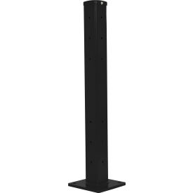 Vestil Manufacturing GR-F3R-BO-TP42-BK Vestil Bolt-On Style Steel Post For 3 Ribbed Guard Rails, 42"H, Black image.