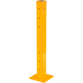 Steel Traffic Machinery Guard Rail Center/Corner Post Drop-In-Style 43-1/8""H Yellow