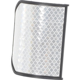 Vestil Curved Reflector for Guard Rail w/ Reflective Tape White