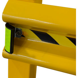 Vestil Manufacturing GR-H2R-RFT-YL Vestil Curved Reflector for Guard Rail w/ Reflective Tape, Yellow image.