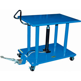 Steel Hydraulic Post Table, 30'W x 36''L Platform, 4000 lb. Capacity, Blue view 2