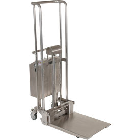 Vestil Partially Stainless Steel Portable DC Powered Hefti-Lift 36"L x 23"W x 70"H 