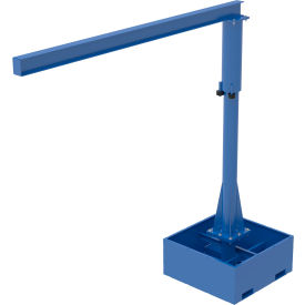 Steel Portable Jib Crane with Empty Base, 10' I-Beam 250 lb. Capacity, Blue view 2