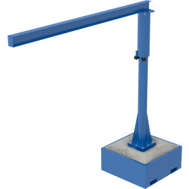 Steel Portable Jib Crane with Filled Base, 10' I-Beam, 250 lb Capacity, Blue view 2