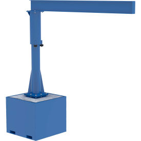 Steel Portable Jib Crane with Filled Base, 10' I-Beam, 500 lb. Capacity, Blue view 2